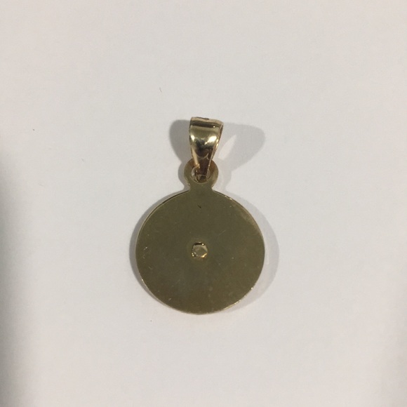 14k Yellow Gold Religious Medal Charm - Picture 4 of 4